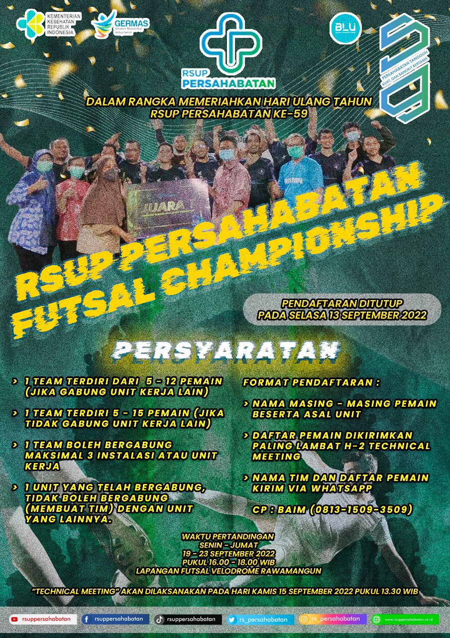Lomba Futsal Dalam Rangka HUT ke- 59 RSUP Persahabatan