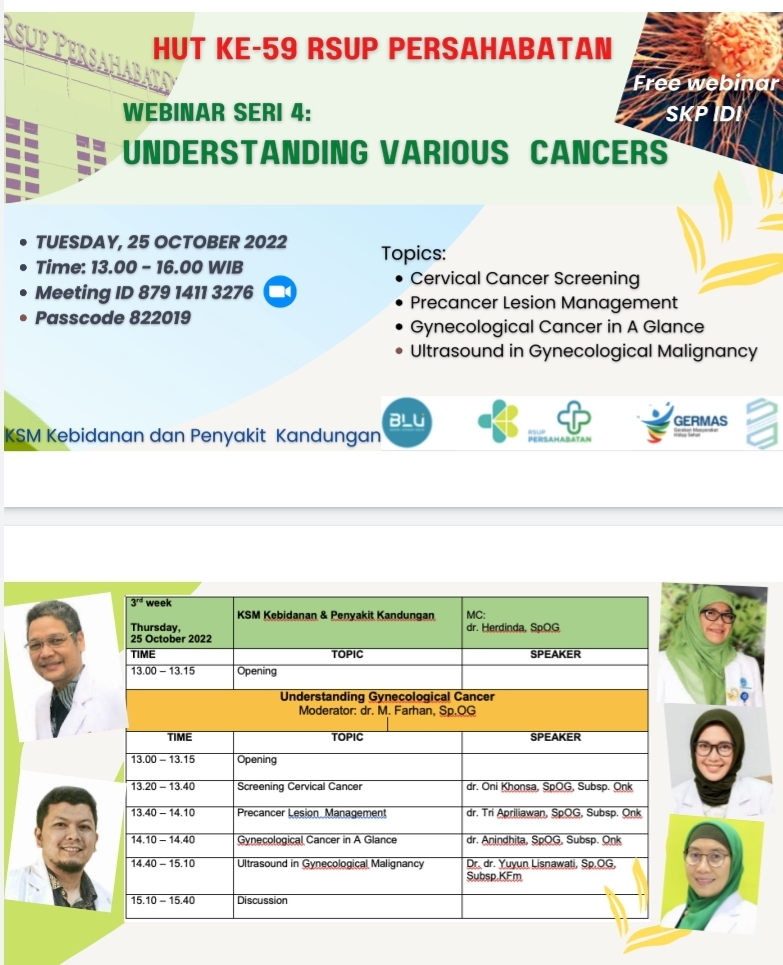 Webinar Seri 4: Understanding Various Cancer, 25 Oktober 2022