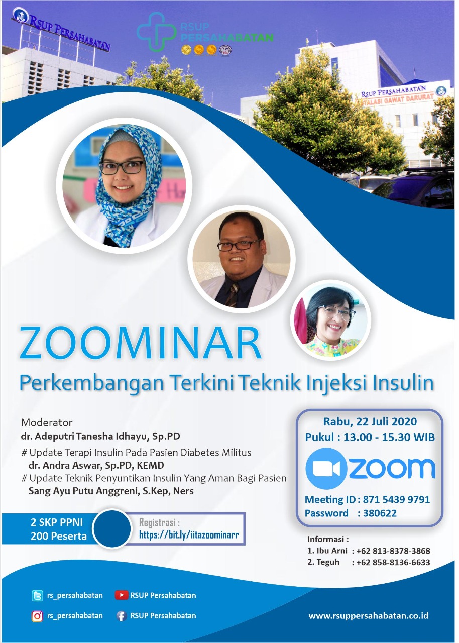 Webinar Perkembangan Terkini Teknik Injeksi Insulin dengan Narasumber Profesional  RSUP Persahabatan